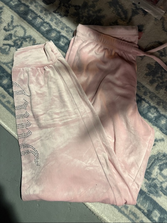Juicy Couture Other - Juicy Couture Light Pink Velour Joggers with Rhinestone Logo
